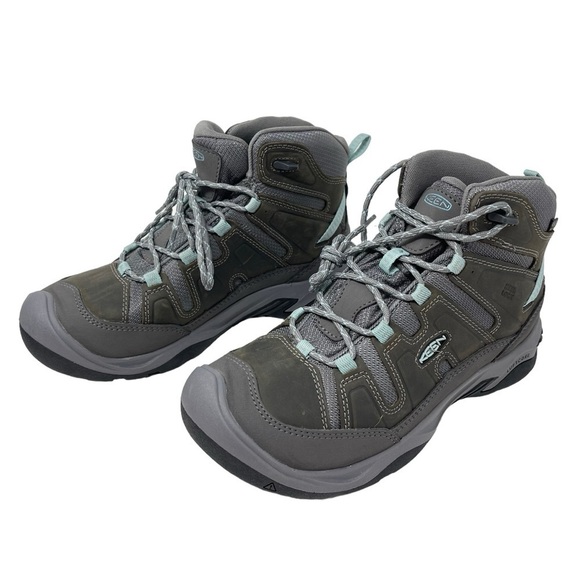 Keen Womens size 9 Circadia Mid Hiking Boots Lace Up Waterproof Steal Gray New - Picture 9 of 11